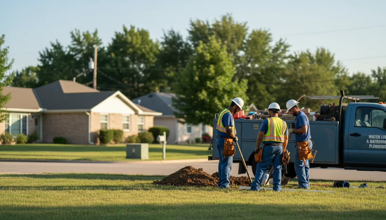 Residential water line and bathroom plumbing service in Diana, TX